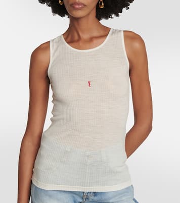 Cassandre ribbed-knit wool tank top | Saint Laurent