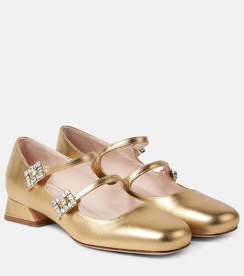 Très Vivier metallic leather Mary Jane pumps | Roger Vivier