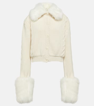 Cropped-Cardigan mit Faux Fur | Magda Butrym