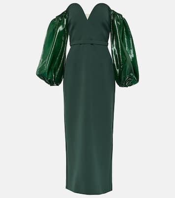 Vestido midi Aurelius con mangas abullonadas | Safiyaa