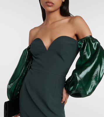 Vestido midi Aurelius con mangas abullonadas | Safiyaa