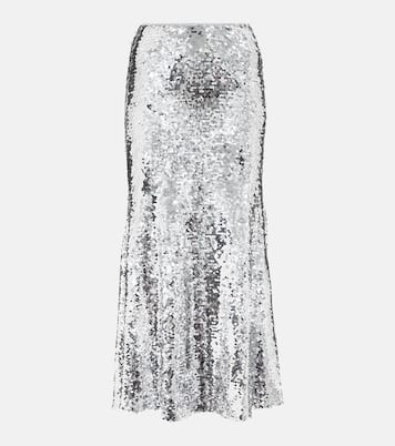 Sequined flared maxi skirt | Self-Portrait