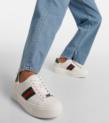 Gucci ace leather blue deals