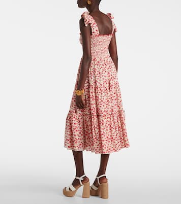 Vestido midi Triny con lunares fruncido | Poupette St Barth