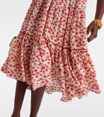 Vestido midi Triny con lunares fruncido | Poupette St Barth