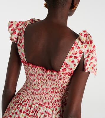 Vestido midi Triny con lunares fruncido | Poupette St Barth