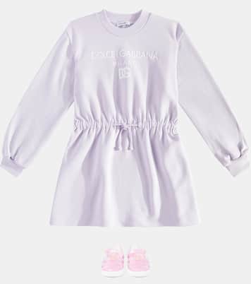 Abito in jersey di cotone con logo | Dolce&Gabbana Kids