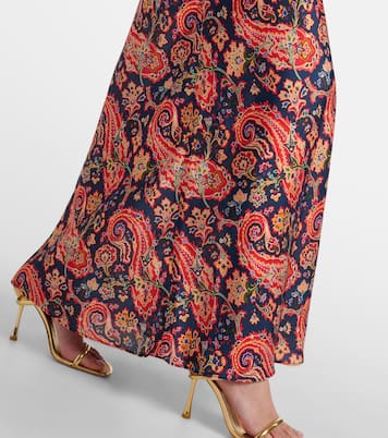 Gonna lunga in raso con stampa paisley | Rabanne