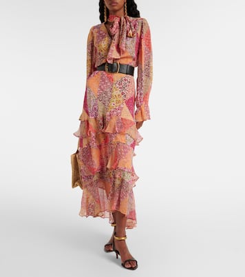 Falda midi Preslee de crepé de china | Rixo