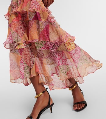 Falda midi Preslee de crepé de china | Rixo