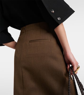 Wool twill maxi skirt | Bottega Veneta