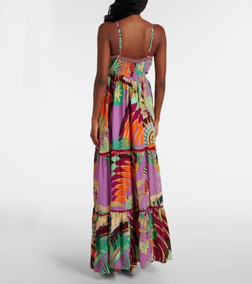 Abito lungo in seta con stampa e cut-out | Camilla