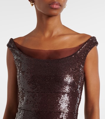 Abito lungo off-shoulder con paillettes | Roland Mouret