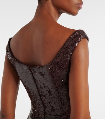 Abito lungo off-shoulder con paillettes | Roland Mouret