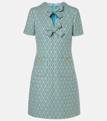 Minikleid Toute La V V Gold aus Jacquard | Valentino