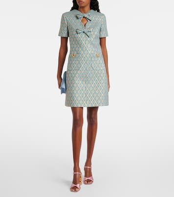 Minikleid Toute La V V Gold aus Jacquard | Valentino