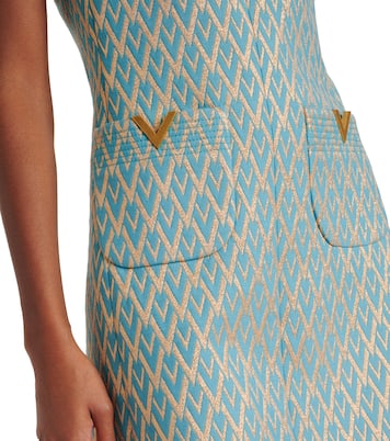 Minikleid Toute La V V Gold aus Jacquard | Valentino
