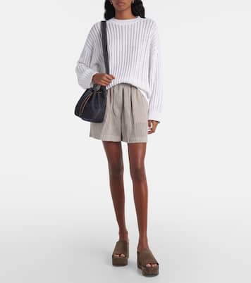Secchiello Foulard Small in denim | Brunello Cucinelli