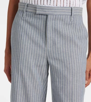 Pantalon ample en lin et coton mélangés | Brunello Cucinelli