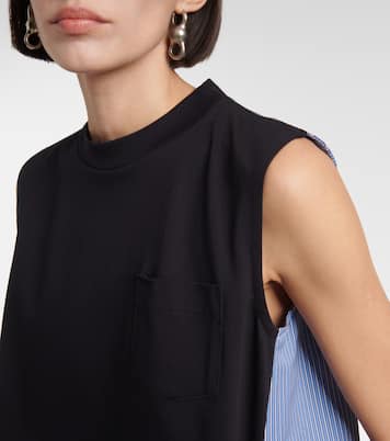 Abito corto in popeline di cotone | Sacai