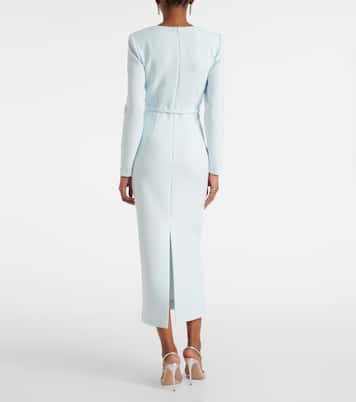 Abito midi in crêpe con cintura | Roland Mouret