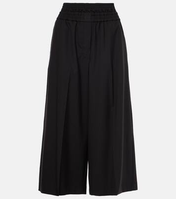 Weite Cropped-Hose aus Wolle | Loewe
