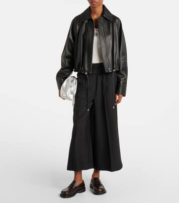 Weite Cropped-Hose aus Wolle | Loewe