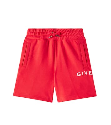 Shorts in pile di misto cotone con logo | Givenchy Kids