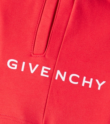 Shorts in pile di misto cotone con logo | Givenchy Kids