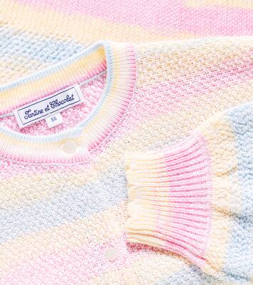 Cardigan in cotone a righe | Tartine et Chocolat