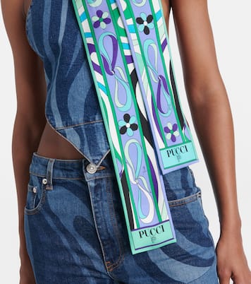 Pañuelo en sarga de seda estampada | Pucci