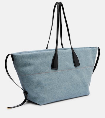 Cabas Track en denim et cuir | Balmain