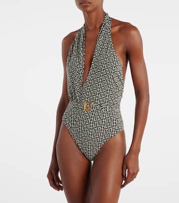 Belted halterneck swimsuit | Balmain