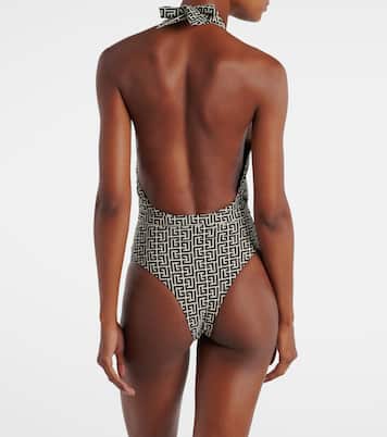 Belted halterneck swimsuit | Balmain