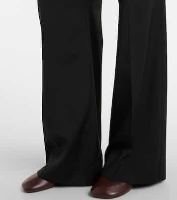 Pantaloni regular in lana con logo  | Loewe