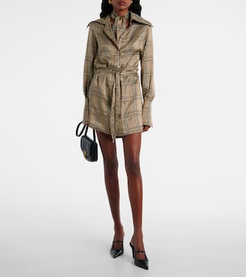 Prince of Wales check silk shirt dress | Patou
