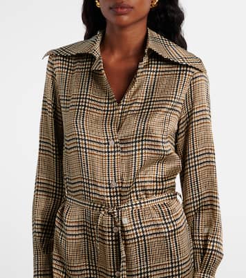 Prince of Wales check silk shirt dress | Patou