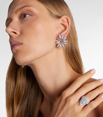 Y-Couture 18kt white gold clip-on earrings with diamonds | Yeprem