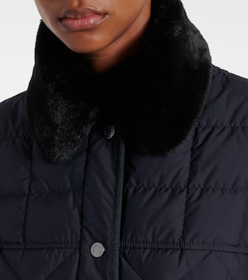 Cygne faux fur-trimmed down jacket | Moncler
