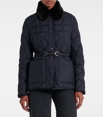 Cygne faux fur-trimmed down jacket | Moncler