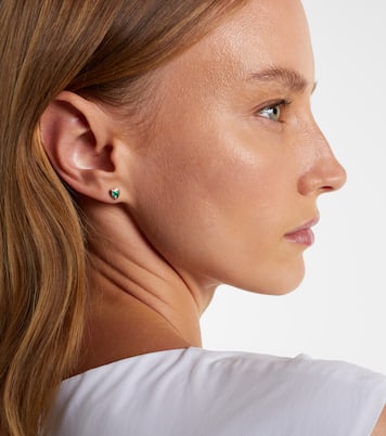 18kt rose gold earrings with emeralds | Shay Jewelry