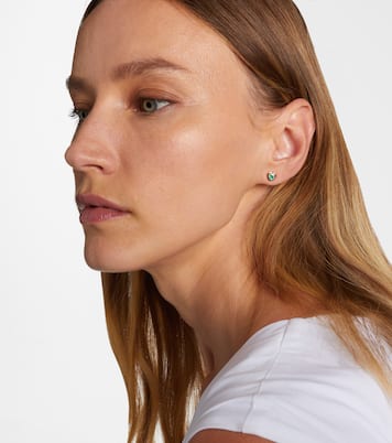 18kt rose gold earrings with emeralds | Shay Jewelry