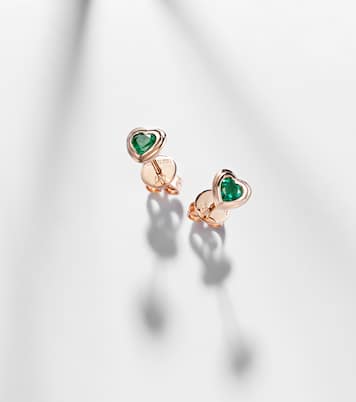 18kt rose gold earrings with emeralds | Shay Jewelry