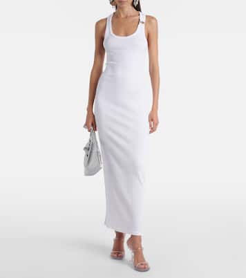 Piercing cotton jersey maxi dress | Jean Paul Gaultier