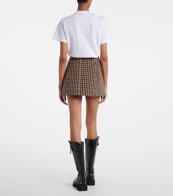 Checked wool wrap skirt | Ganni