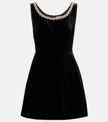 Crystal-embellished velvet minidress | Self-Portrait