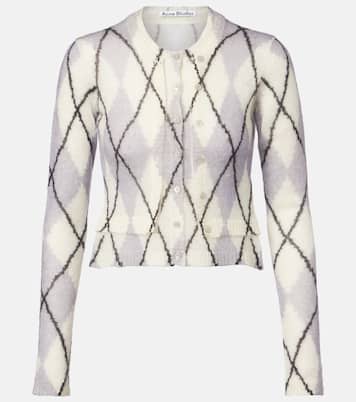 Kahoo argyle cropped mohair-blend cardigan | Acne Studios