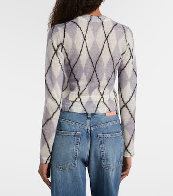 Kahoo argyle cropped mohair-blend cardigan | Acne Studios