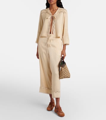 Interlocking G silk jacquard top | Gucci