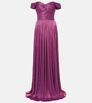 Ruched off-shoulder gown | Costarellos